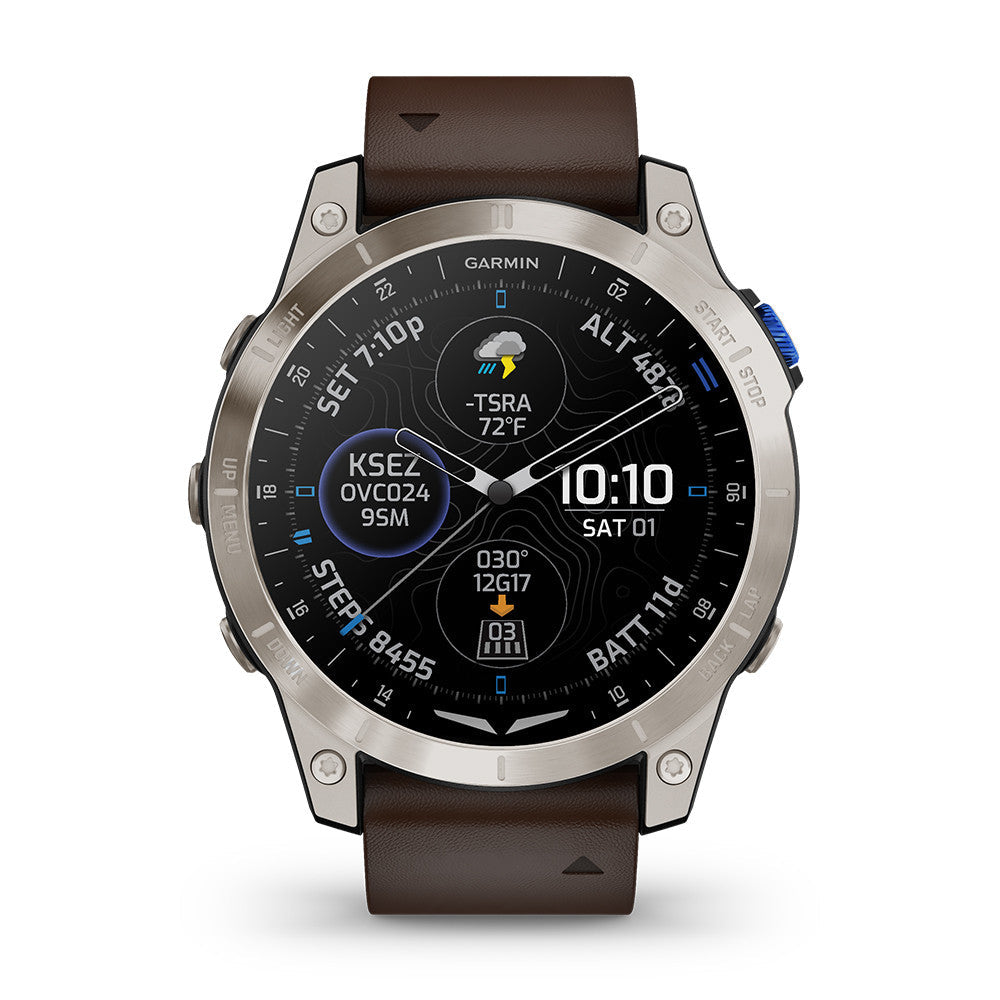 D2™ Mach 1 Aviator Smartwatch Marrone-GARMIN-010-02582-55-Gioielleria Granarelli