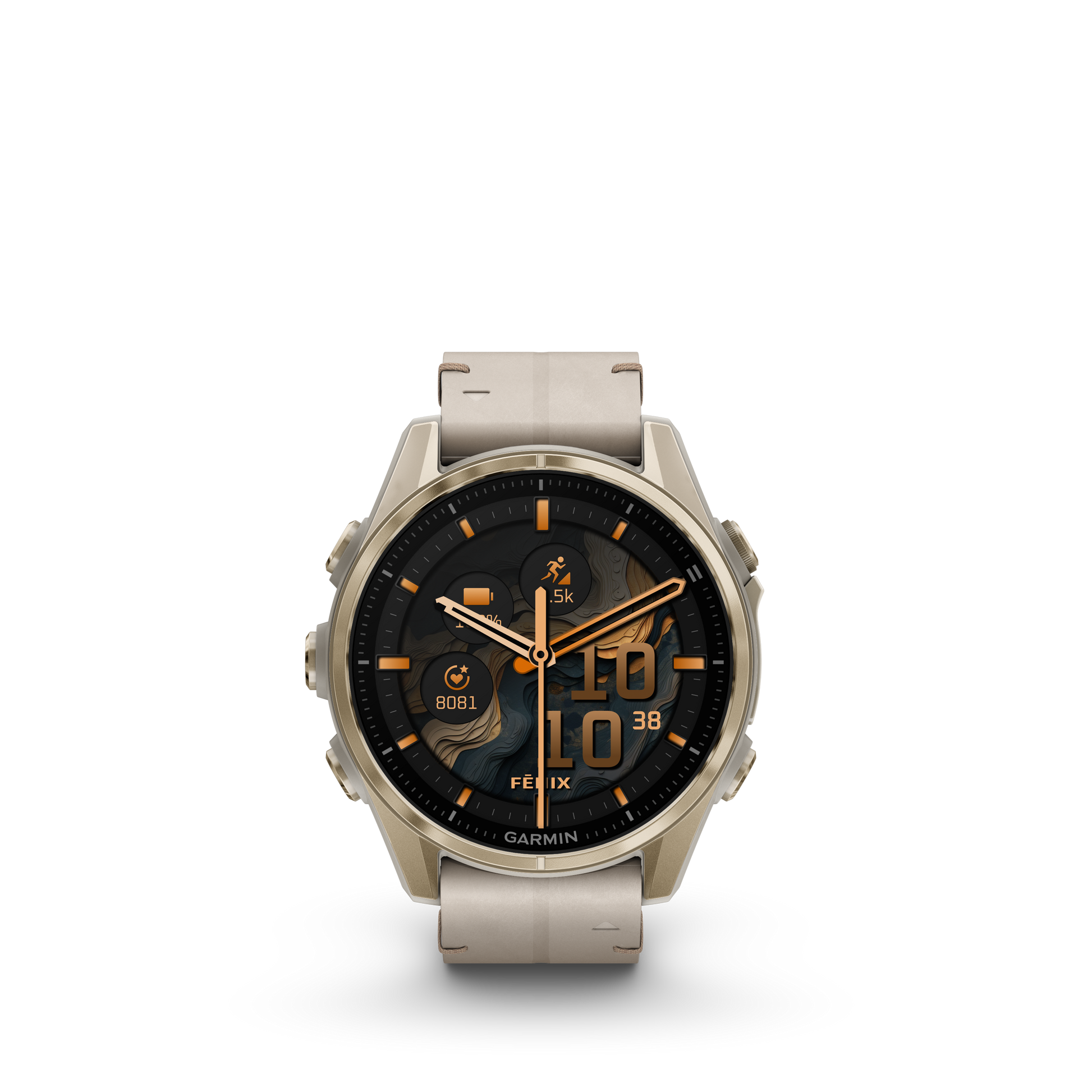 fēnix® 8 - 43 mm, AMOLED Soft Gold-Orologi-GARMIN-Gioielleria Granarelli
