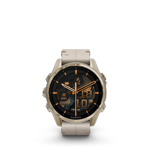 fēnix® 8 - 43 mm, AMOLED Soft Gold-Orologi-GARMIN-Gioielleria Granarelli