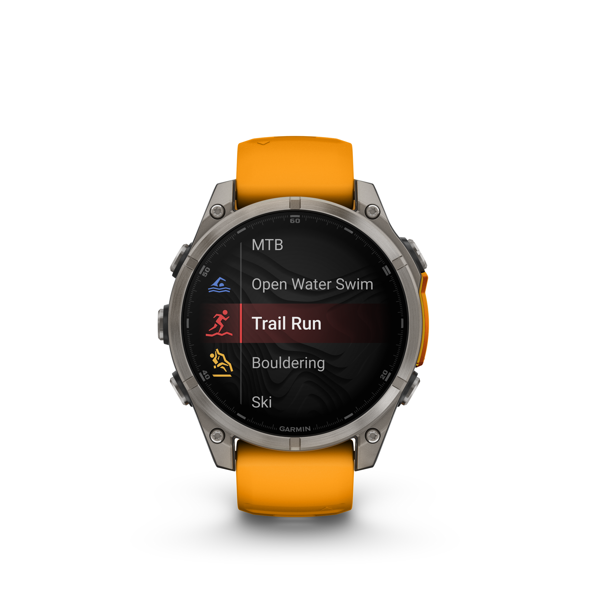 fēnix® 8 - 47 mm, AMOLED Titanium & Spark Orange-Orologi-GARMIN-Gioielleria Granarelli