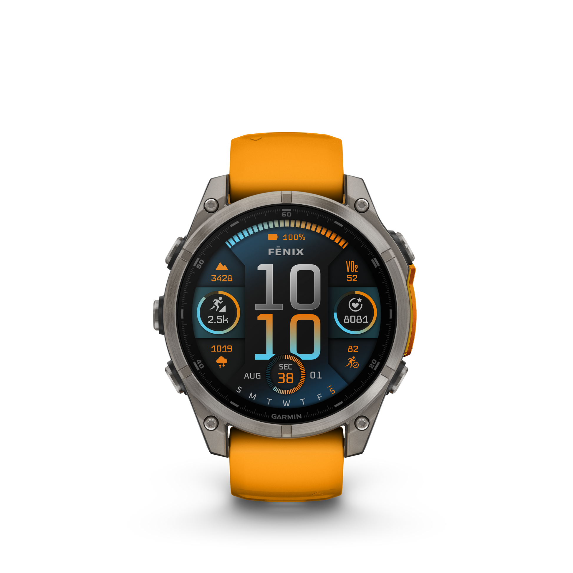 fēnix® 8 - 47 mm, AMOLED Titanium & Spark Orange-Orologi-GARMIN-Gioielleria Granarelli