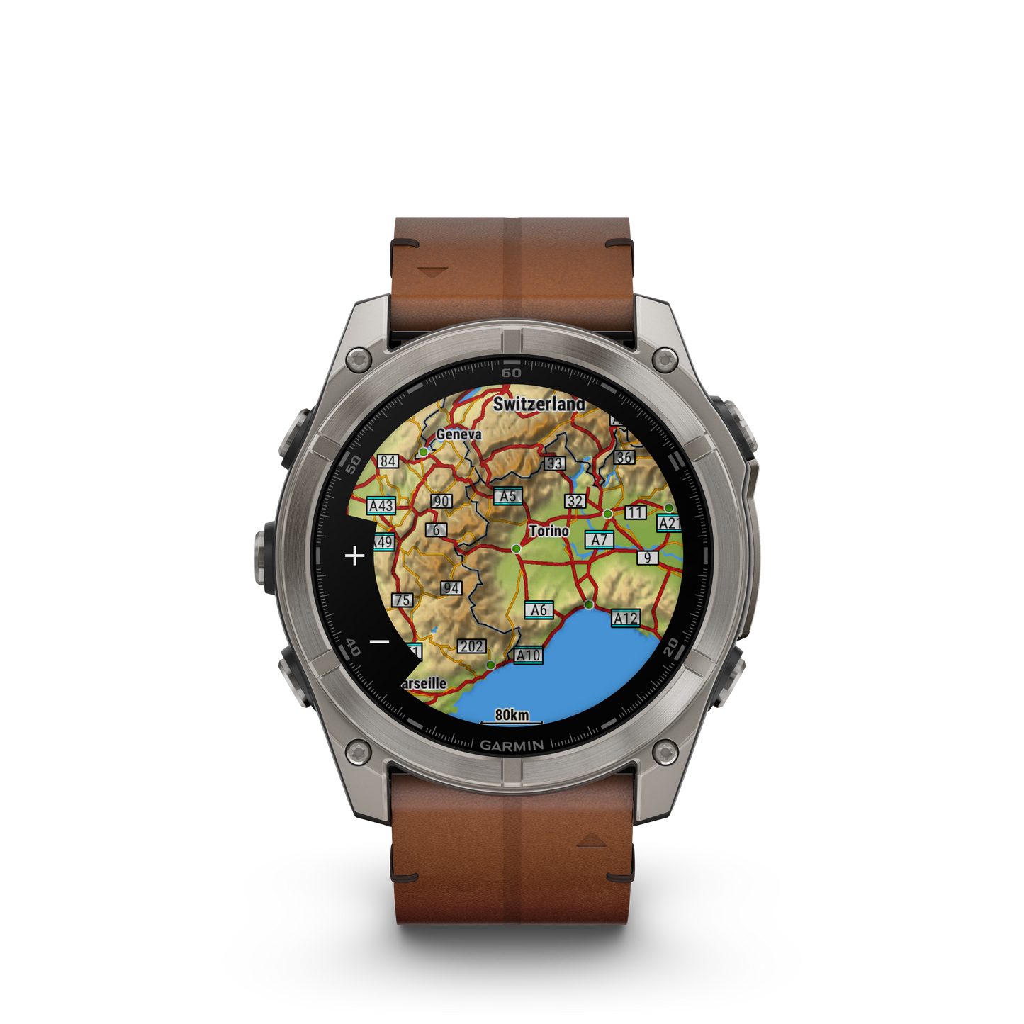 fēnix® 8 - 51 mm, AMOLED Titanio con cinturino in pelle-Orologi-GARMIN-Gioielleria Granarelli