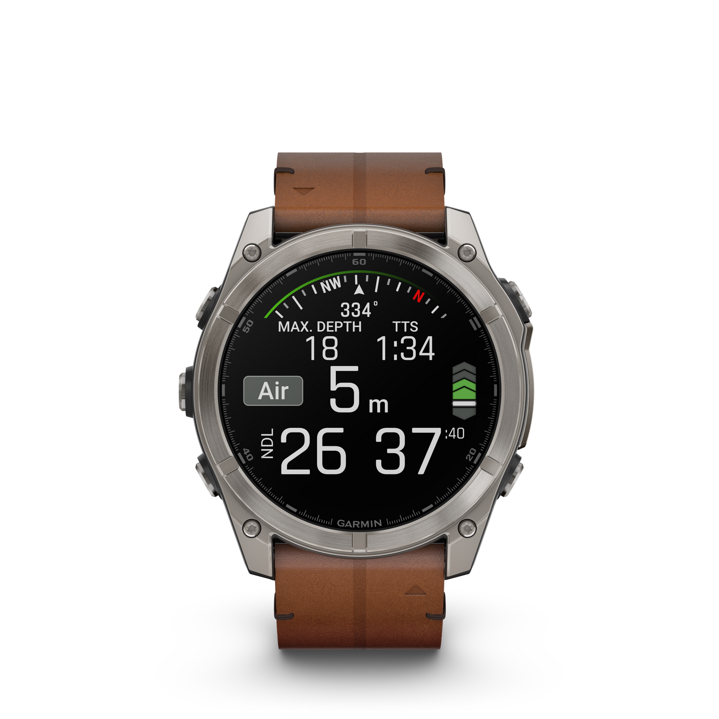 fēnix® 8 - 51 mm, AMOLED Titanio con cinturino in pelle-Orologi-GARMIN-Gioielleria Granarelli