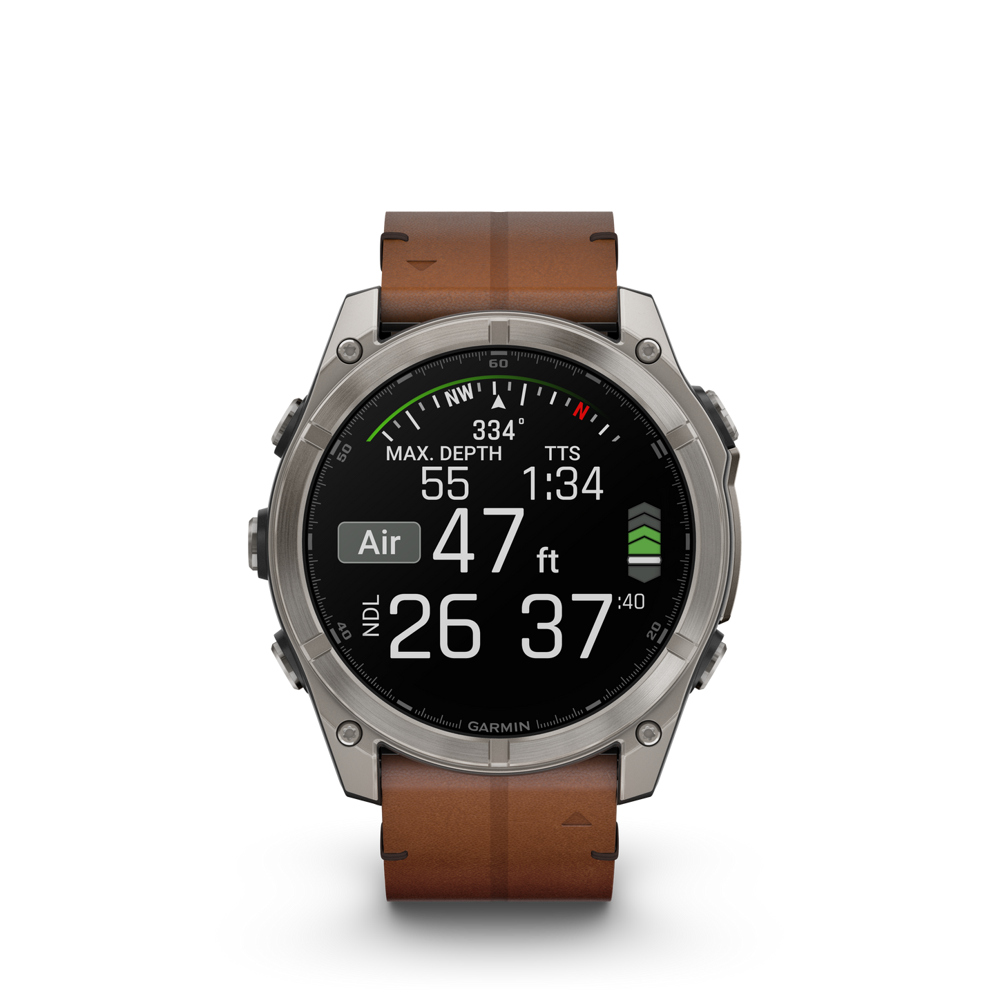fēnix® 8 - 51 mm, AMOLED Titanio con cinturino in pelle-Orologi-GARMIN-Gioielleria Granarelli