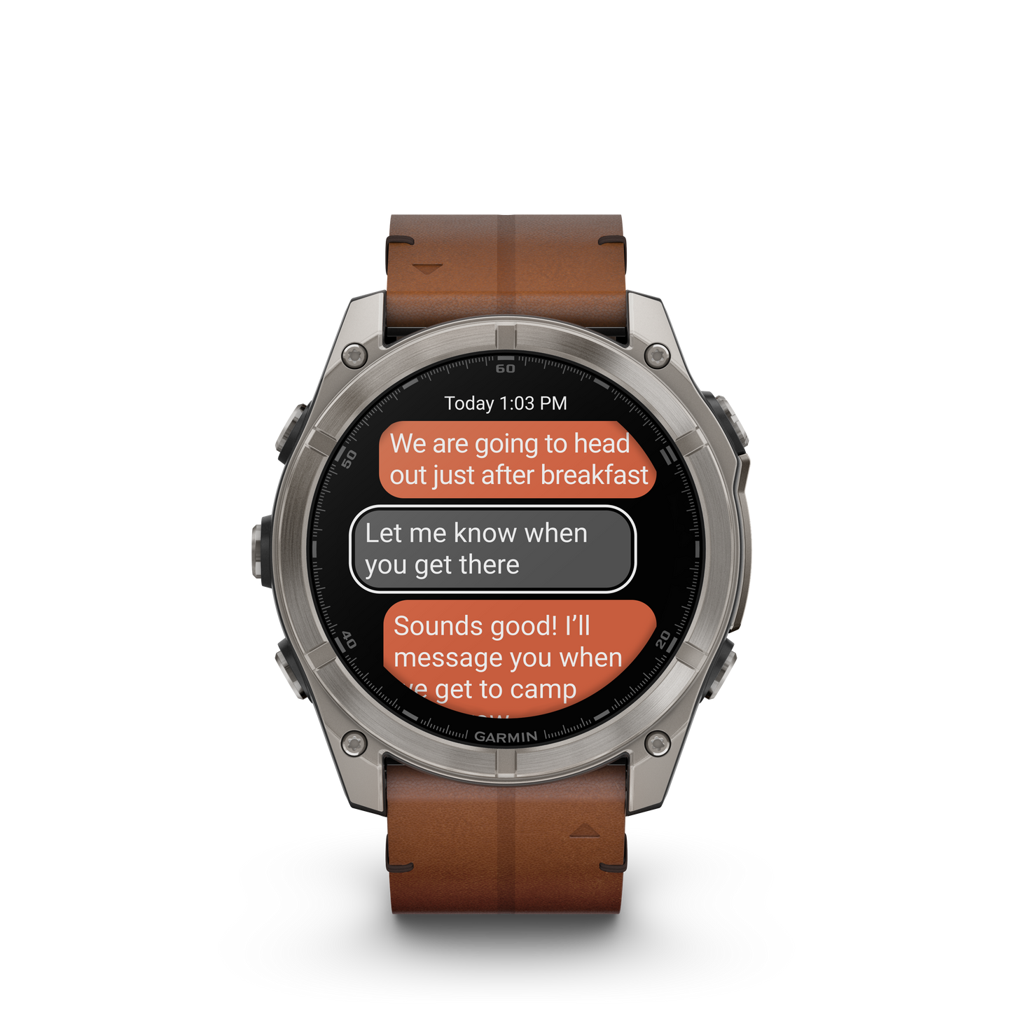 fēnix® 8 - 51 mm, AMOLED Titanio con cinturino in pelle-Orologi-GARMIN-Gioielleria Granarelli