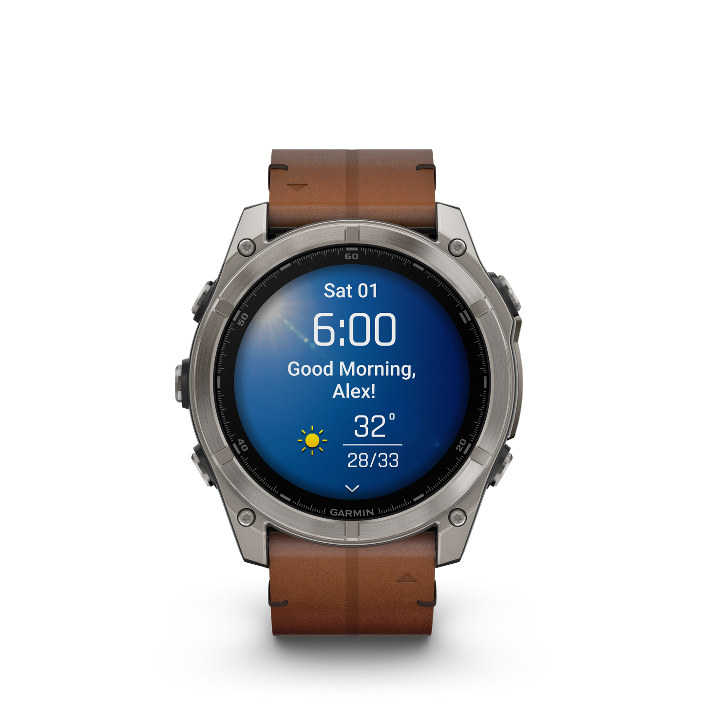 fēnix® 8 - 51 mm, AMOLED Titanio con cinturino in pelle-Orologi-GARMIN-Gioielleria Granarelli