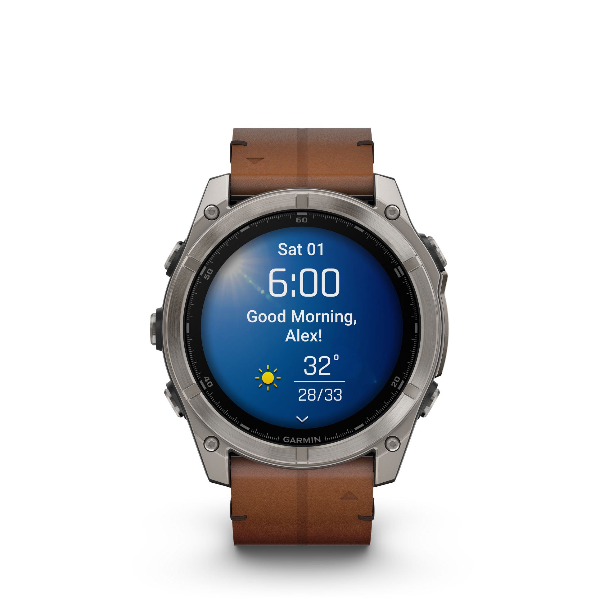 fēnix® 8 - 51 mm, AMOLED Titanio con cinturino in pelle-Orologi-GARMIN-Gioielleria Granarelli