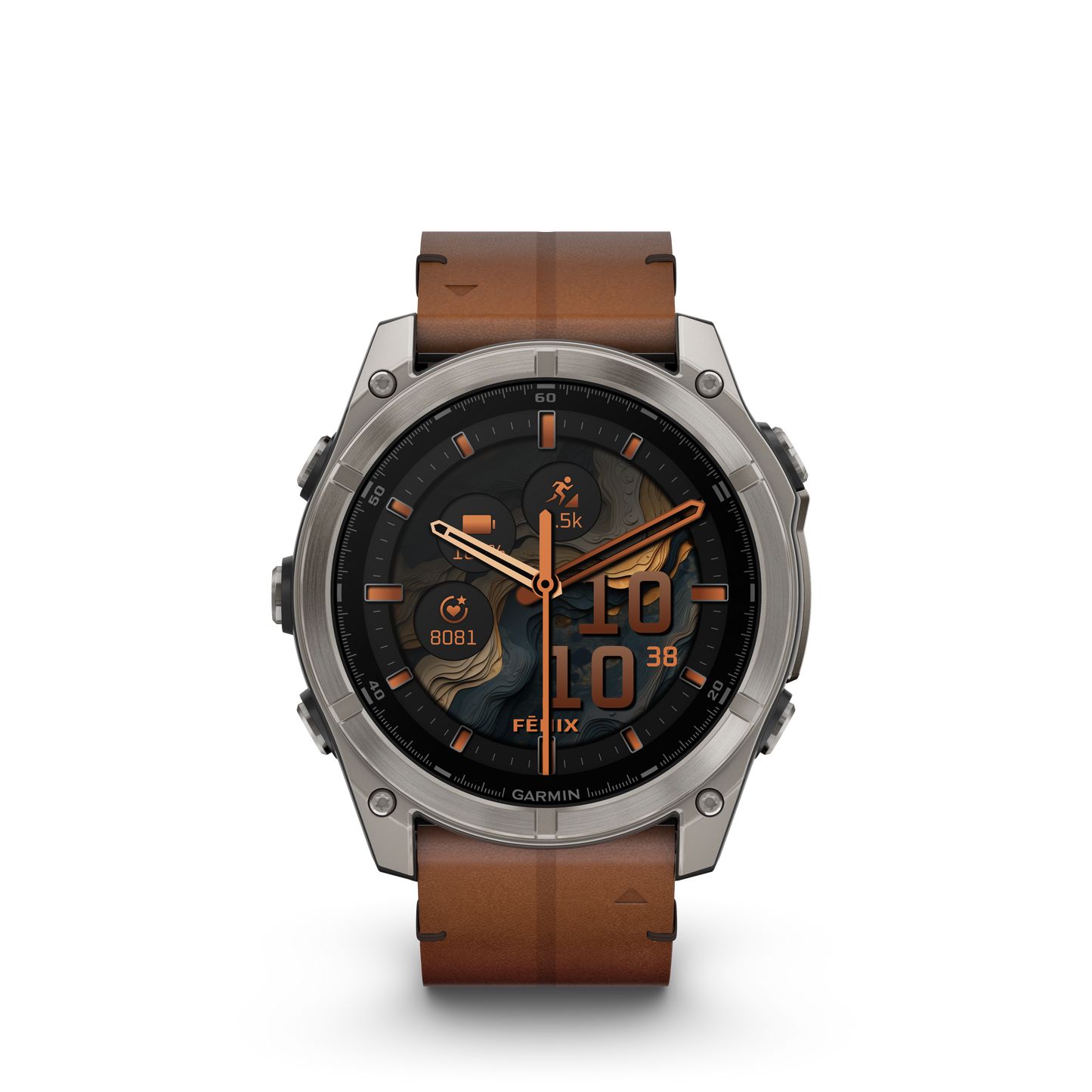 fēnix® 8 - 51 mm, AMOLED Titanio con cinturino in pelle-Orologi-GARMIN-Gioielleria Granarelli
