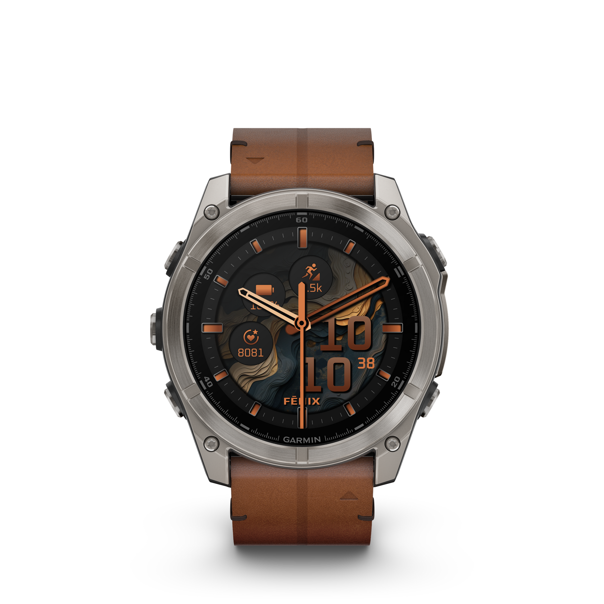 fēnix® 8 - 51 mm, AMOLED Titanio con cinturino in pelle-Orologi-GARMIN-Gioielleria Granarelli