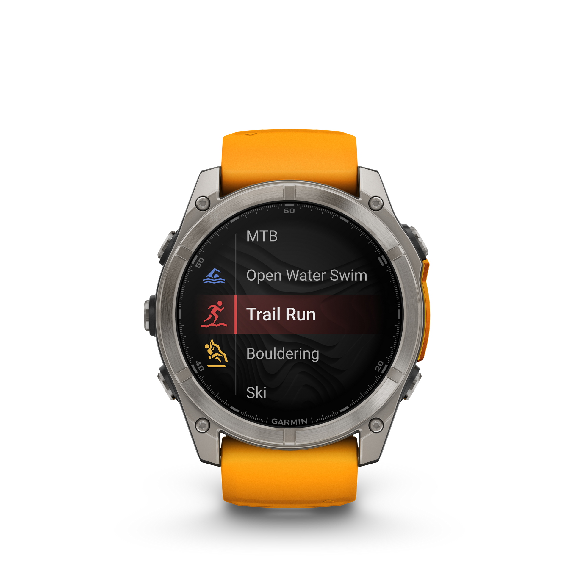 fēnix® 8 - 51 mm, AMOLED Titanium & Spark Orange-Orologi-GARMIN-Gioielleria Granarelli