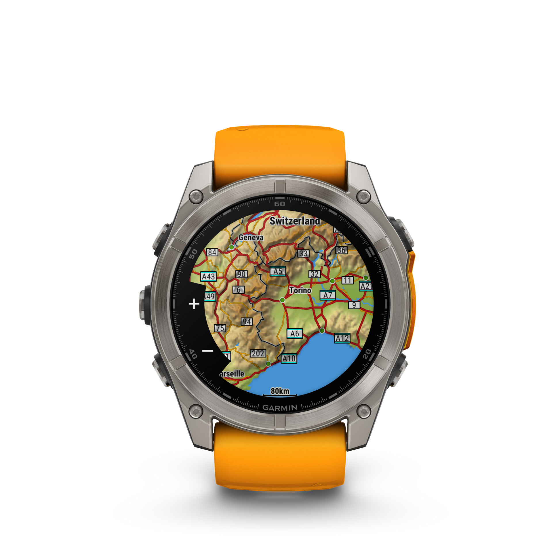 fēnix® 8 - 51 mm, AMOLED Titanium & Spark Orange-Orologi-GARMIN-Gioielleria Granarelli
