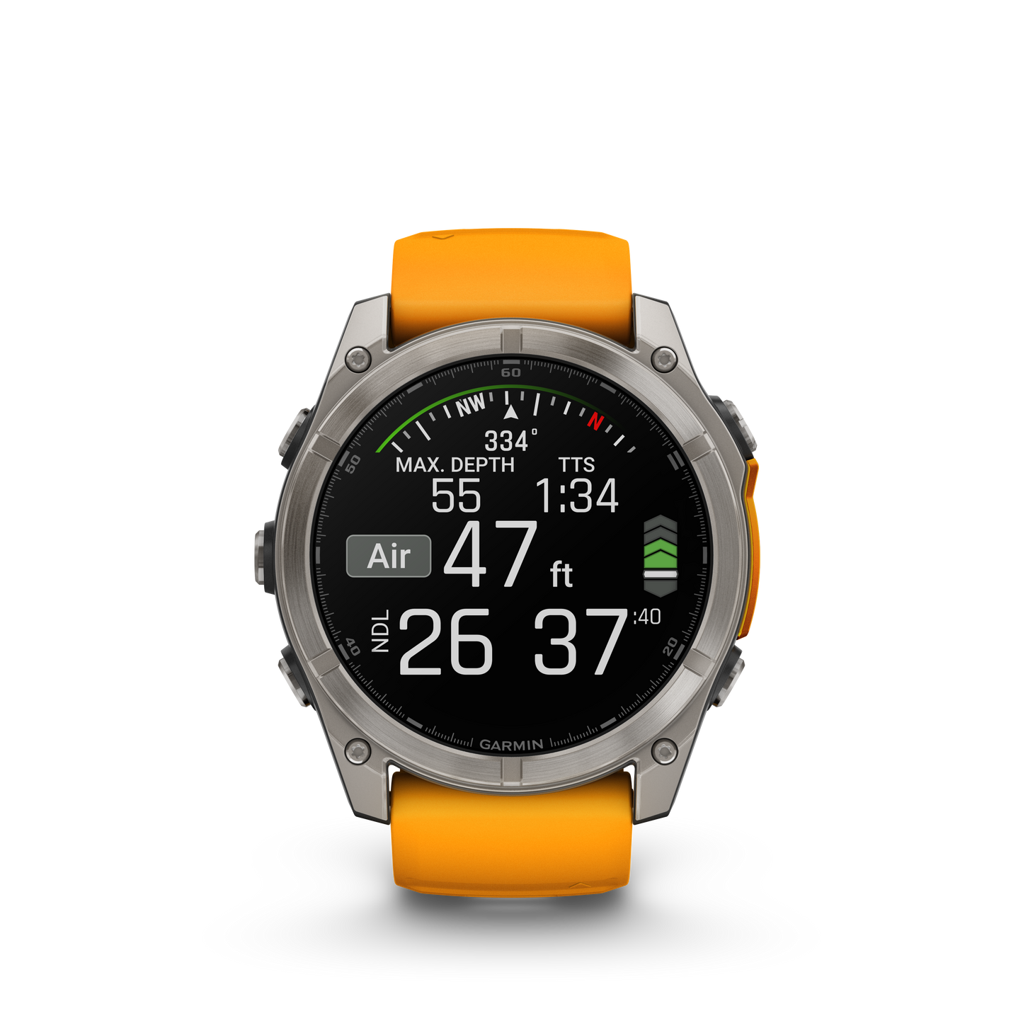 fēnix® 8 - 51 mm, AMOLED Titanium & Spark Orange-Orologi-GARMIN-Gioielleria Granarelli