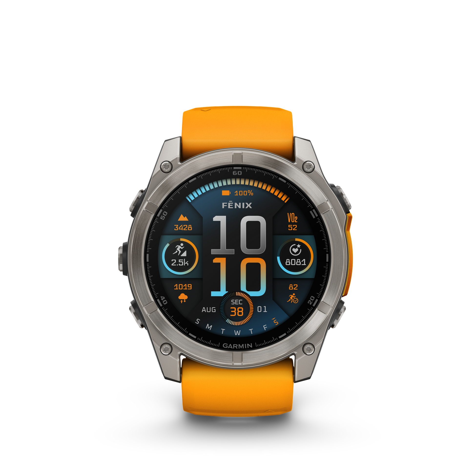 fēnix® 8 - 51 mm, AMOLED Titanium & Spark Orange-Orologi-GARMIN-Gioielleria Granarelli