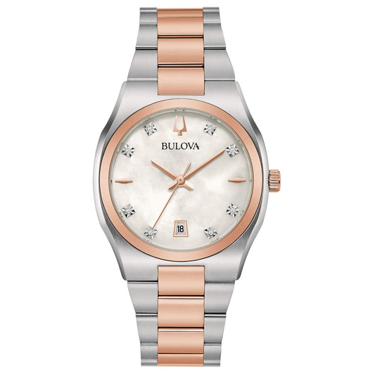 Surveyor Lady Madreperla Diamanti Bicolore-Orologi-BULOVA-Gioielleria Granarelli